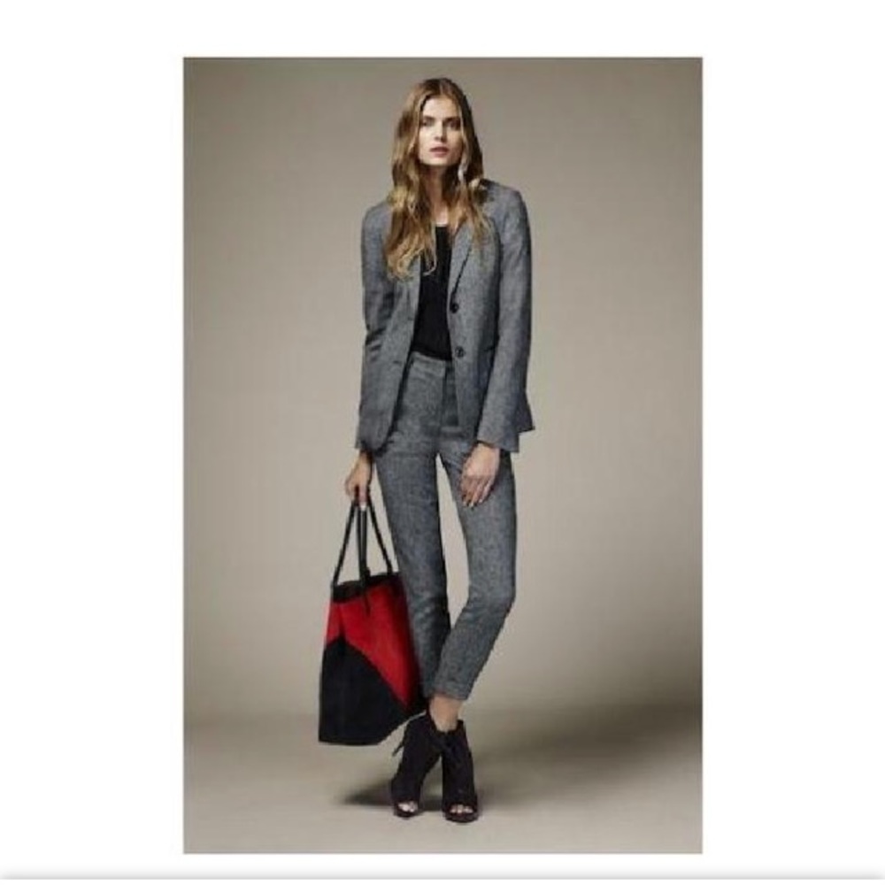 Authentic Burberry Mid Grey Melange Wool Blazer